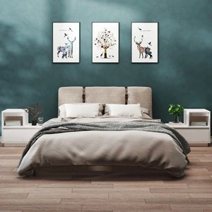 Нощни шкафчета, 2 бр, бели, 60x34x51 см, борово дърво масив