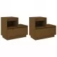 Нощни шкафчета, 2 бр, меденокафяви, 60x34x51 см, бор масив