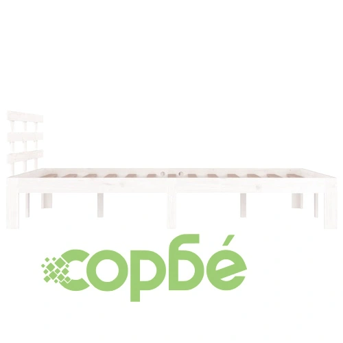 Рамка за легло, бяла, дърво масив, 120x190 см, Small Double ➤ топ цена ➤ sorbe.bg