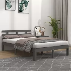 Рамка за легло, сива, дърво масив, 150x200 cм, 5FT King Size