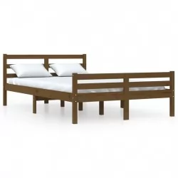Рамка за легло, меденокафява, дърво масив, 120x200 см