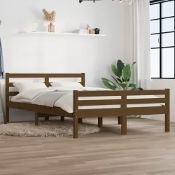 Рамка за легло, меденокафява, дърво масив, 160x200 см