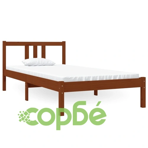 Рамка за легло меденокафява дърво масив 90x190 см Single ➤ топ цена ➤ sorbe.bg
