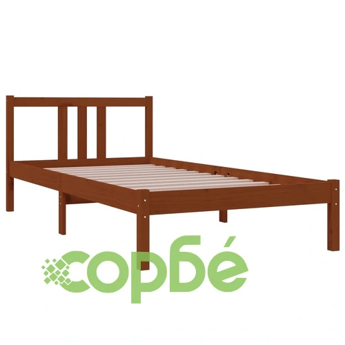 Рамка за легло меденокафява дърво масив 90x190 см Single ➤ топ цена ➤ sorbe.bg