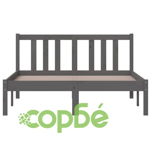 Рамка за легло, сива, масивно дърво, 120х200 см ➤ топ цена ➤ sorbe.bg