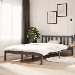 Рамка за легло, сива, масивно дърво, 120х200 см