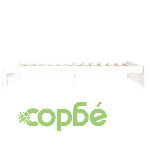 Рамка за легло бяла масивно дърво 75x190 см Small Single ➤ топ цена ➤ sorbe.bg