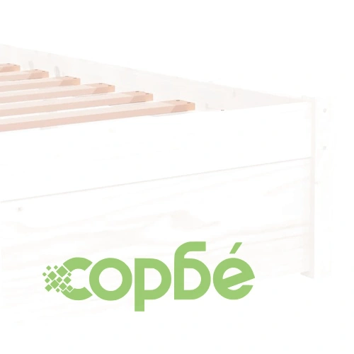 Рамка за легло бяла масивно дърво 75x190 см Small Single ➤ топ цена ➤ sorbe.bg