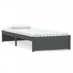 Рамка за легло, сива, дърво масив, 75x190 см, 2FT6 Small Single