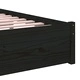 Рамка за легло черна масивно дърво 75x190 см Small Single