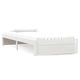 Рамка за легло, бяла, масивно дърво, 90х200 см