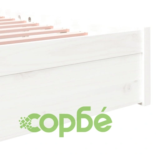 Рамка за легло, бяла, дърво масив, 150x200 cм, King Size ➤ топ цена ➤ sorbe.bg