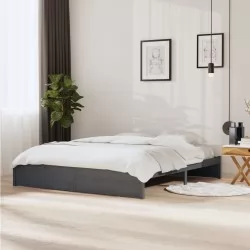 Рамка за легло, сива, дърво масив, 180x200 cм, 6FT Super King