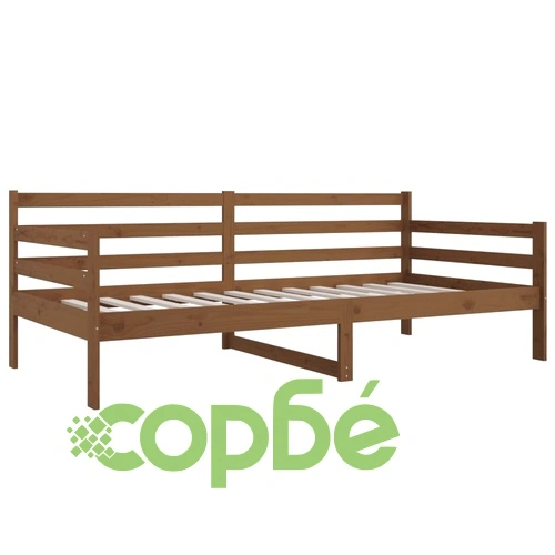 Дневно легло, меденокафяво, борово дърво масив, 90x190 см ➤ топ цена ➤ sorbe.bg