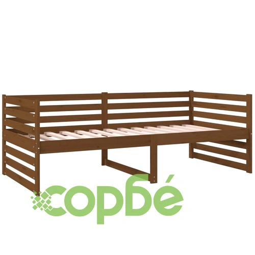 Дневно легло, меденокафяво, борово дърво масив, 90x190 см ➤ топ цена ➤ sorbe.bg