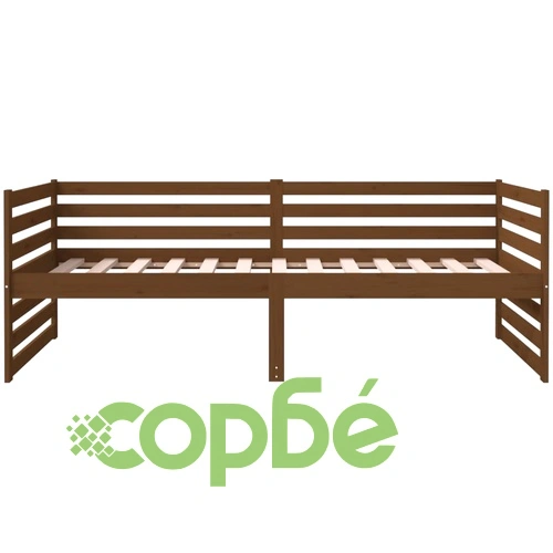 Дневно легло, меденокафяво, борово дърво масив, 90x190 см ➤ топ цена ➤ sorbe.bg