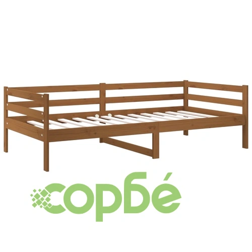 Дневно легло, меденокафяво, 80x200 см, борово дърво масив ➤ топ цена ➤ sorbe.bg