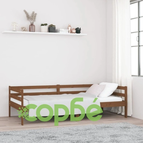 Дневно легло, меденокафяво, 80x200 см, борово дърво масив ➤ топ цена ➤ sorbe.bg