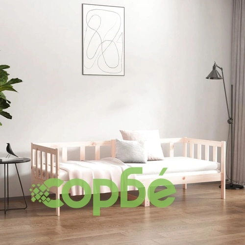 Дневно легло без матрак, 80x200 см, борово дърво масив ➤ топ цена ➤ sorbe.bg