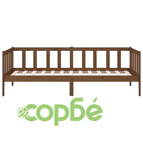 Дневно легло, меденокафяво, 80x200 см, борово дърво масив ➤ топ цена ➤ sorbe.bg