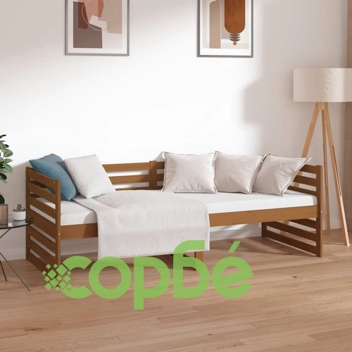 Дневно легло, меденокафяво, 80x200 см, борово дърво масив ➤ топ цена ➤ sorbe.bg
