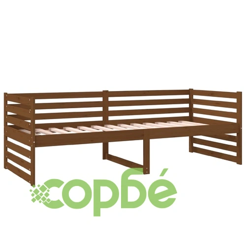 Дневно легло, меденокафяво, 80x200 см, борово дърво масив ➤ топ цена ➤ sorbe.bg