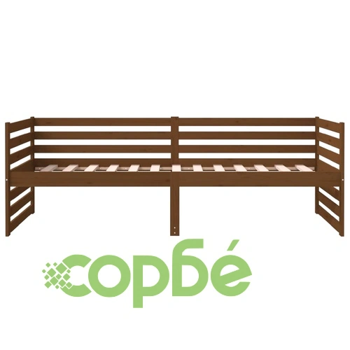 Дневно легло, меденокафяво, 80x200 см, борово дърво масив ➤ топ цена ➤ sorbe.bg