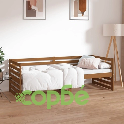 Дневно легло, меденокафяво, 80x200 см, борово дърво масив ➤ топ цена ➤ sorbe.bg