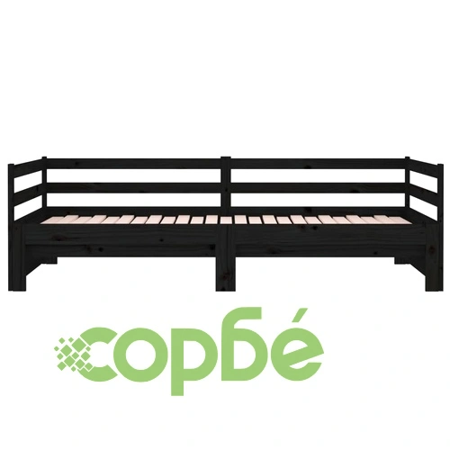 Разтегателно дневно легло, без матрак, черно, 80x200 см ➤ топ цена ➤ sorbe.bg