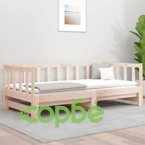 Разтегателно дневно легло, 2x(80x200) см, бор масив ➤ топ цена ➤ sorbe.bg