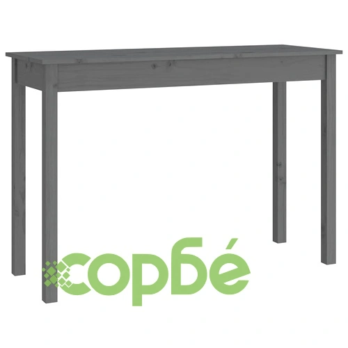 Конзолна маса, сива, 110x40x75 см, борово дърво масив ➤ топ цена ➤ sorbe.bg