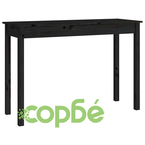 Конзолна маса, черна, 110x40x75 см, борово дърво масив ➤ топ цена ➤ sorbe.bg