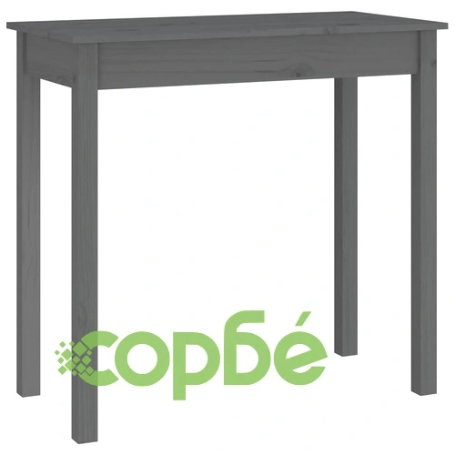 Конзолна маса, сива, 80x40x75 см, борово дърво масив ➤ топ цена ➤ sorbe.bg