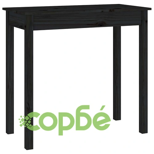 Конзолна маса, черна, 80x40x75 см, борово дърво масив ➤ топ цена ➤ sorbe.bg
