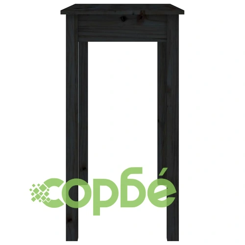 Конзолна маса, черна, 80x40x75 см, борово дърво масив ➤ топ цена ➤ sorbe.bg