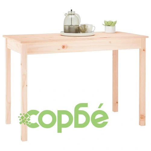 Трапезна маса, 110x55x75 см, борово дърво масив ➤ топ цена ➤ sorbe.bg
