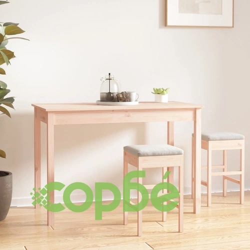 Трапезна маса, 110x55x75 см, борово дърво масив ➤ топ цена ➤ sorbe.bg