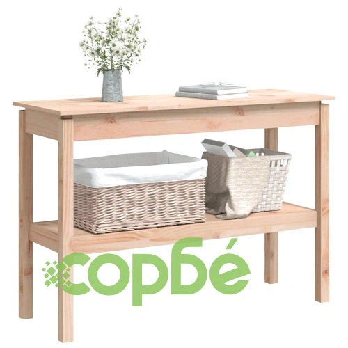 Конзолна маса, 110x40x75 см, борово дърво масив ➤ топ цена ➤ sorbe.bg
