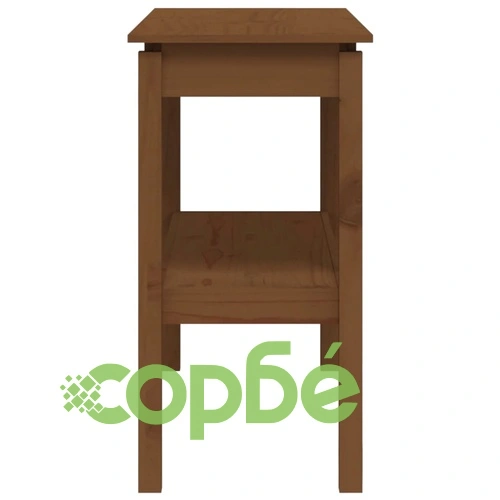 Конзолна маса, меденокафява, 110x40x75 см, борово дърво масив ➤ топ цена ➤ sorbe.bg