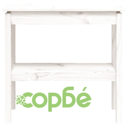 Конзолна маса бяла 80x40x75 см борово дърво масив ➤ топ цена ➤ sorbe.bg