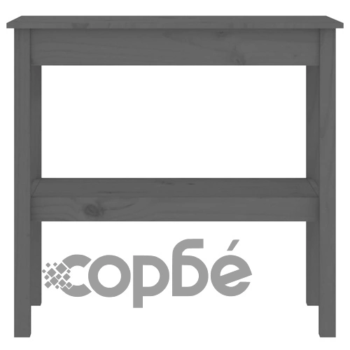 Конзолна маса сива 80x40x75 см борово дърво масив ➤ топ цена ➤ sorbe.bg
