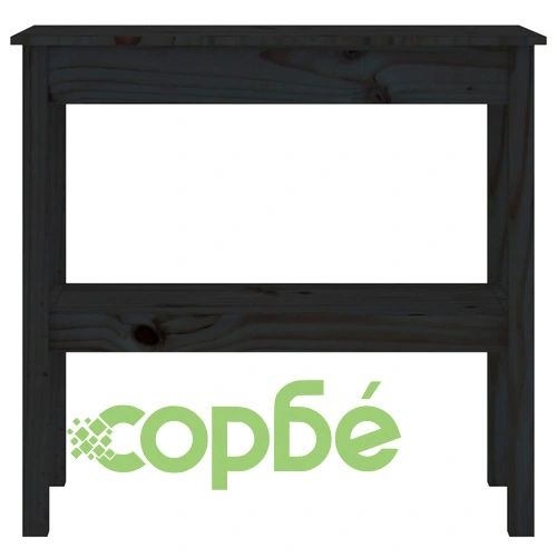 Конзолна маса черно 80x40x75 см борово дърво масив ➤ топ цена ➤ sorbe.bg