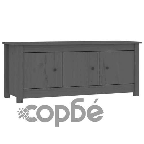 Шкаф за обувки, сив, 110x38x45,5 см, бор масив ➤ топ цена ➤ sorbe.bg