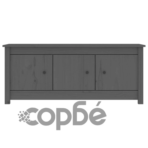 Шкаф за обувки, сив, 110x38x45,5 см, бор масив ➤ топ цена ➤ sorbe.bg