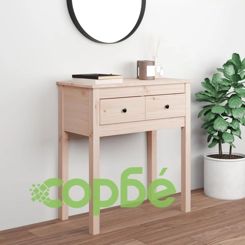 Конзолна маса 70x35x75 см борово дърво масив ➤ топ цена ➤ sorbe.bg