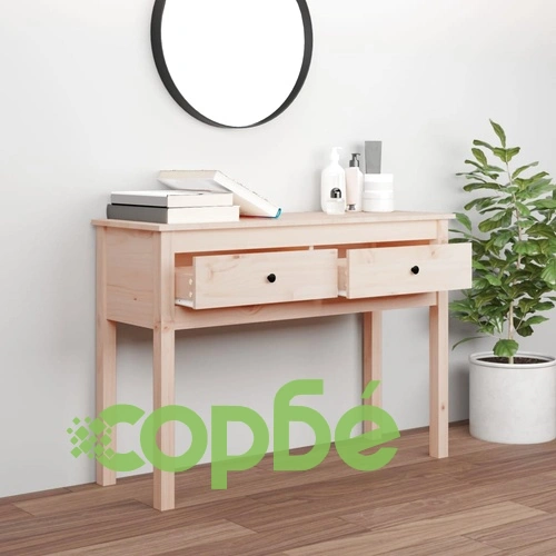 Конзолна маса 100x35x75 см борово дърво масив ➤ топ цена ➤ sorbe.bg