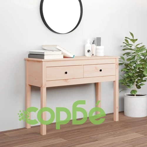 Конзолна маса 100x35x75 см борово дърво масив ➤ топ цена ➤ sorbe.bg