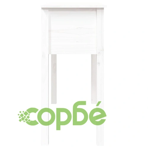 Конзолна маса бяла 100 x 35 x 75 см борово дърво масив ➤ топ цена ➤ sorbe.bg