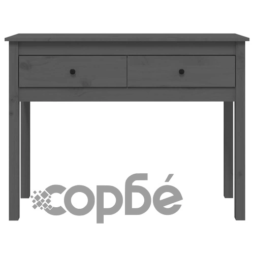 Конзолна маса Сиво 100x35x75 см борово дърво масив ➤ топ цена ➤ sorbe.bg