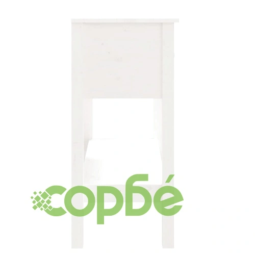 Конзолна маса бяла 75x35x75 см борово дърво масив ➤ топ цена ➤ sorbe.bg